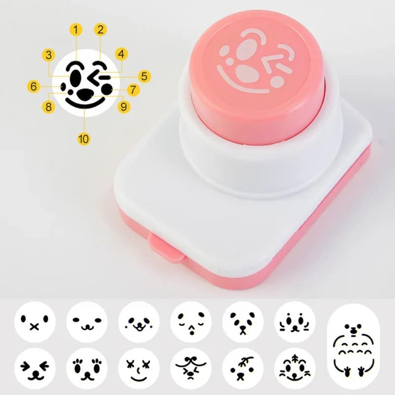 Nori alga vágó és onigiri rizsforma mosolygós arc mintával
