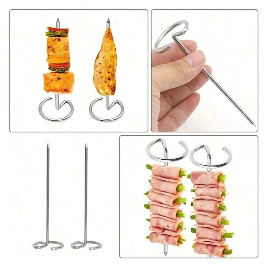 Rozsdamentes acél grillsaslik-nyárs készlet (10/20/30 db)