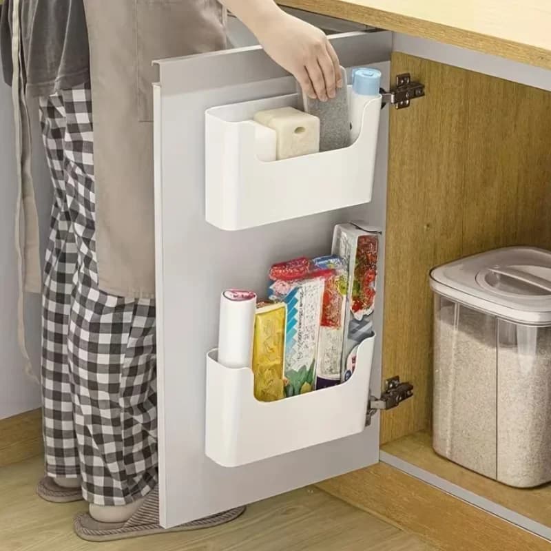 Szekrényajtóra akasztható tárolódoboz folpackhoz és aprócikkekhez