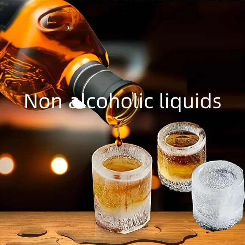 4 részes szilikon jégkocka- és jéggömb készítő forma whiskyhez és italokhoz