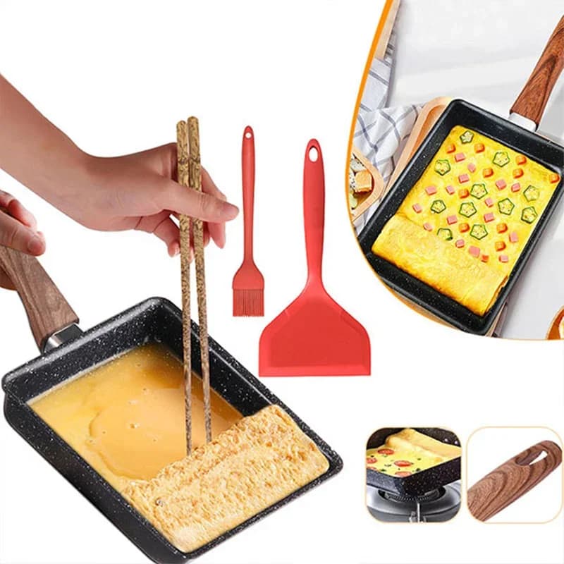 Tamagoyaki japán tapadásmentes omlettsütő serpenyő