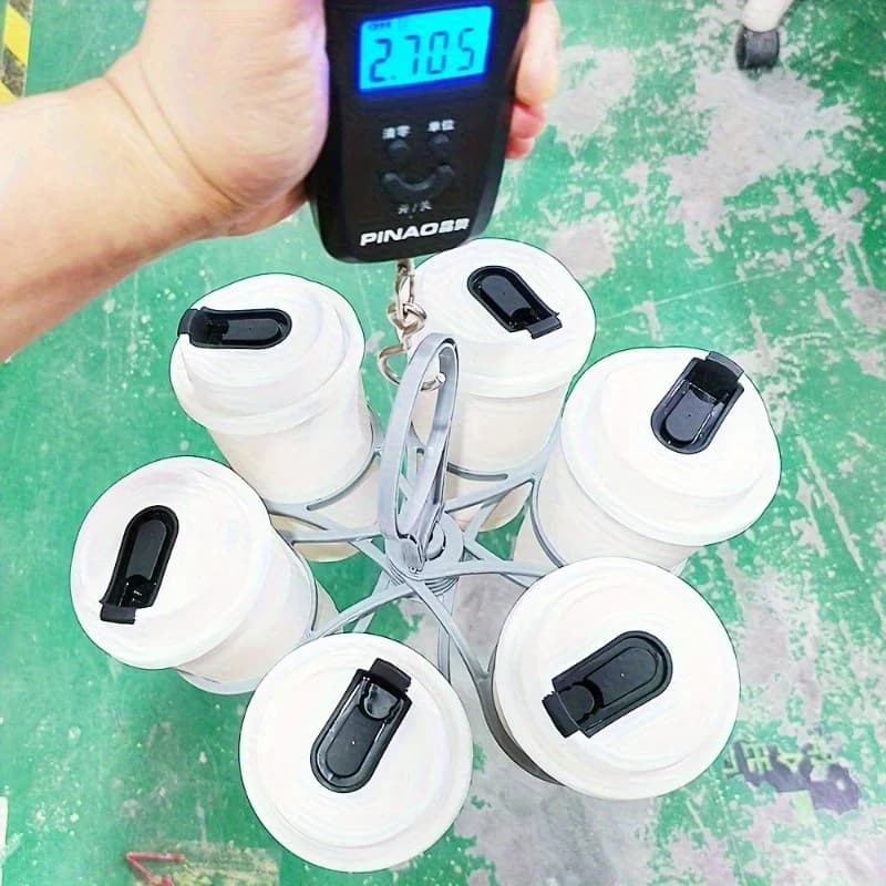 Hordozható, összecsukható 6 férőhelyes pohártartó füllel, 1/2 db