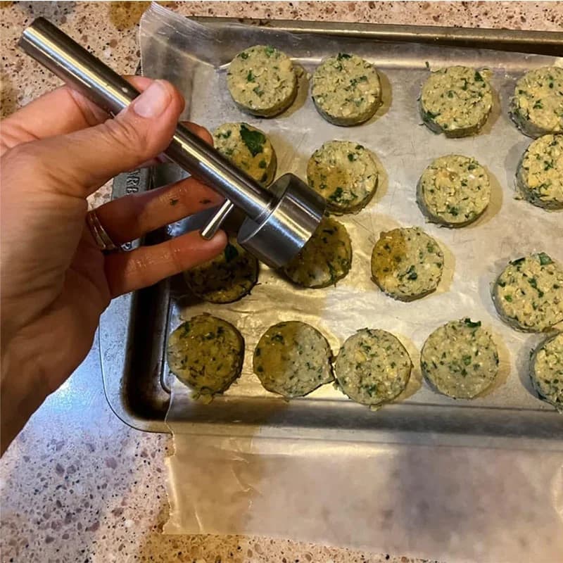 Rozsdamentes acél falafel- és húsgolyókészítő adagoló