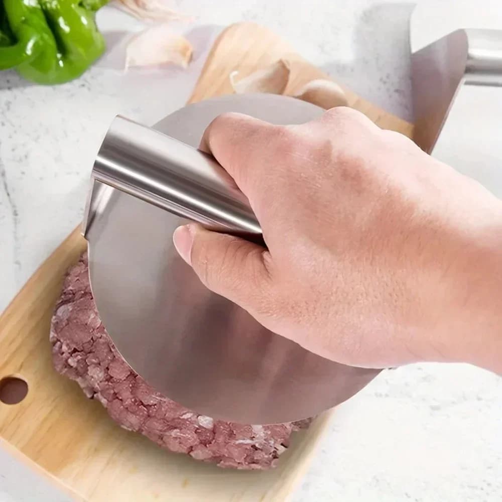 Rozsdamentes acél Smash Burger húspogácsa prés grillsütéshez, tapadásmentes