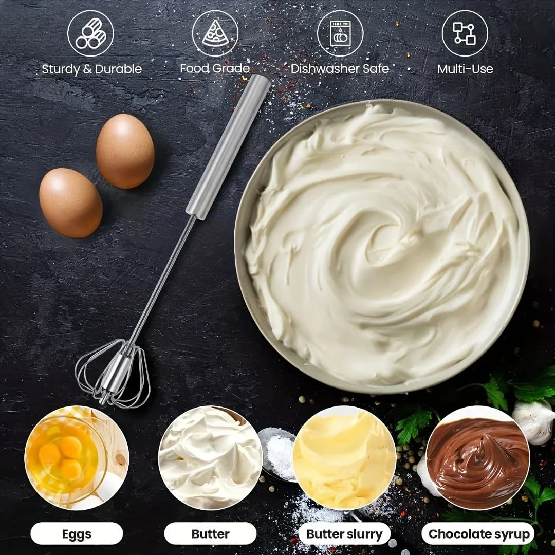 Félautomata rozsdamentes acél habverő és kézi mixer