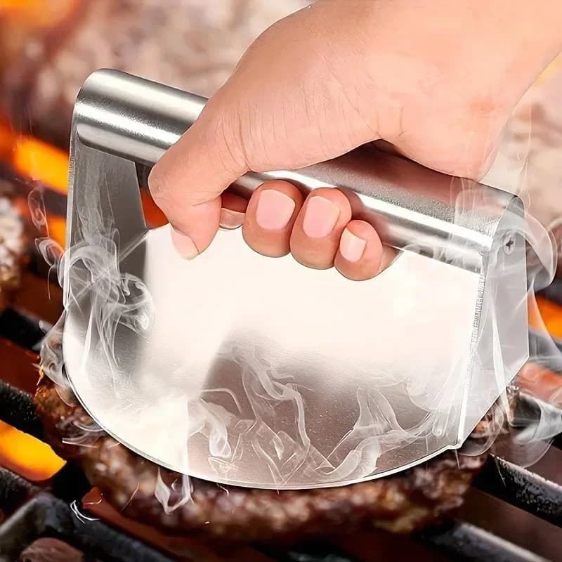 Rozsdamentes acél Smash Burger húspogácsa prés grillsütéshez, tapadásmentes