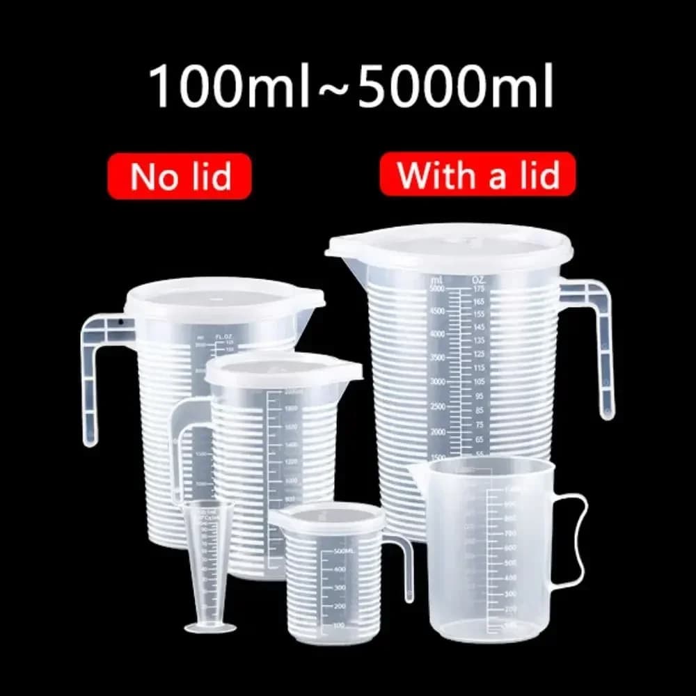 Élelmiszerbiztos műanyag mérőkancsó beosztással, 100-5000 ml