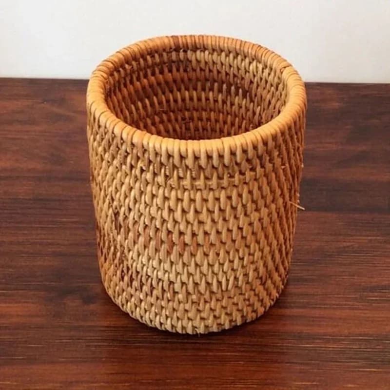 Fonott rattan evőeszköztartó és asztali rendszerező kosár