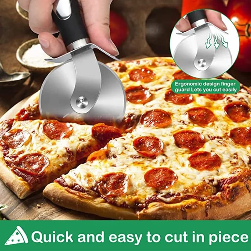 Prémium rozsdamentes acél pizzavágó görgő