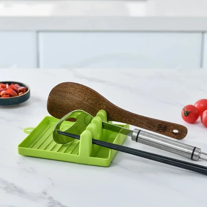 Konyhai spatulatartó és fedőtartó állvány pultra - fakanáltartó és evőpálcika-támasz