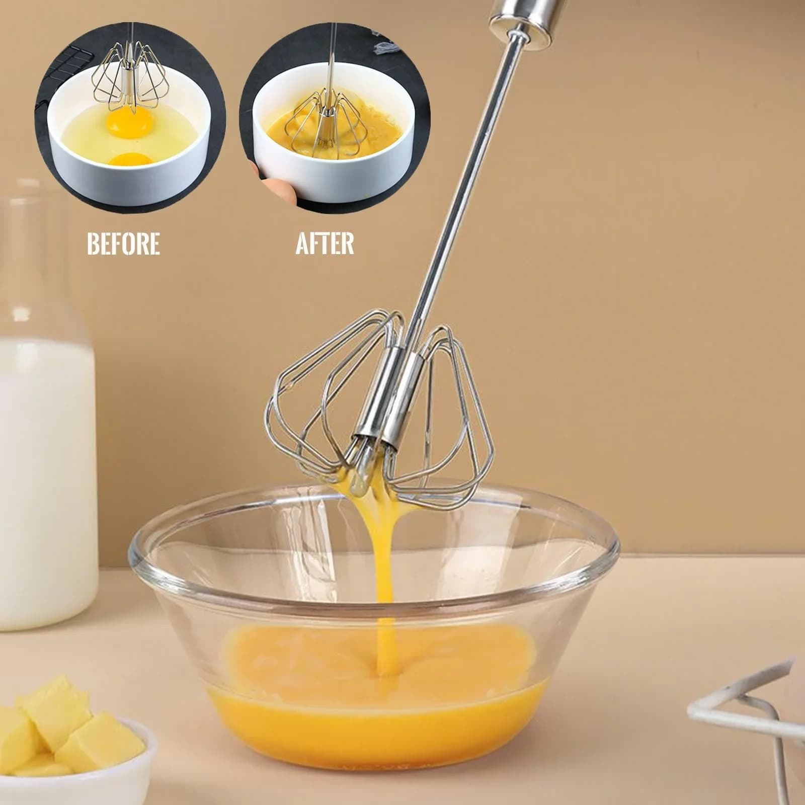 Félautomata rozsdamentes acél habverő és kézi mixer